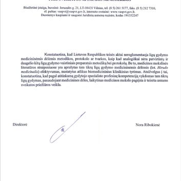 Sveikatos priežiūros licenzija, gydymas dėlėmis