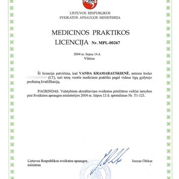 Medicinos praktikos licenzija, gydymas dėlėmis
