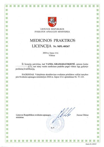 Medicinos praktikos licenzija, gydymas dėlėmis